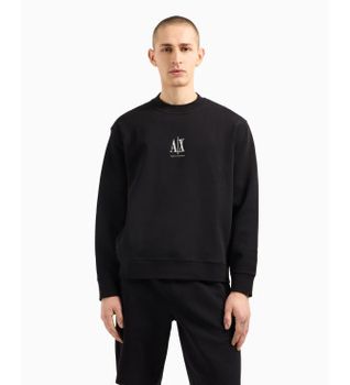 A|X Armani Exchange para hombre. XM000368AF10818UC001 Sudadera Lisa negro (XXL), Casual, Algodón