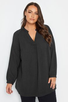 Yours Túnica Negra Con Textura, Mujer Curvy Y Tallas Grandes, Yours