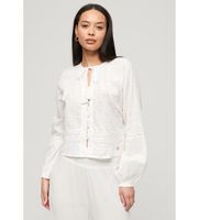 superdry para mujer w6011651a camiseta de playa de algodon blanco s casual manga larga
