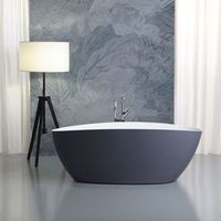 rachele 150x70x56 cm diseno marmol ovalado independiente bano gris