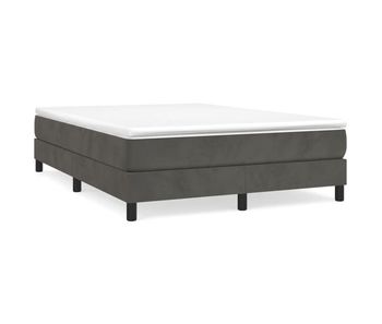 Estructura de cama box spring terciopelo gris oscuro 140x190cm