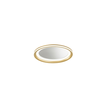 Espejo Led Mirò Ø40 Cm 38w Oro Cepillado - Lámpara De Techo Y Aplique - Luz Cálida 3000k - Diseño Moderno Para Baño, Dormitorio Y Entrada