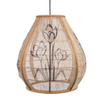 Lampara Colgante Bambu/yute Pintado E27/ 220-240v