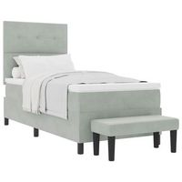 cama tipo box spring gris claro 200 x 90 cm terciopelo vidaxl
