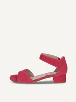 caprice heeled sandal pink made of leather with block heel size 41