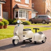 moto electrica infantil licencia vespa con 2 asientos crema aiyaplay