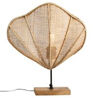 lampara mesa concha rattan sop metal