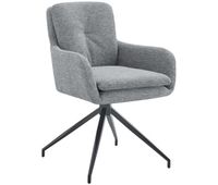 silla de comedor de tela pickett gris 63x58x85 cm