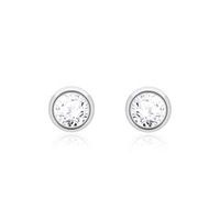14 quilates pendientes de oro blanco para mujer con diamantes