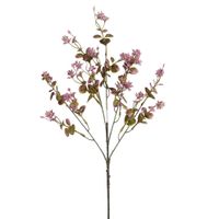follaje con flores artificiales rosa y verde h66