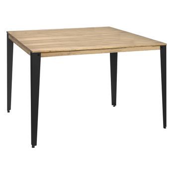 Mesa Lunds Alta 80x160x110cm Negra En Madera Maciza De Pino Acabado Vintage Estilo Industrial Box Furniture