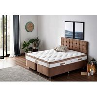 cama doble colchon base y cabecero latt 180 x 200 marron claro
