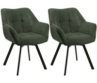 pack de 2 sillas de comedor jordi de pana verde 59x60x81 cm