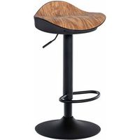 taburete de bar x1 forma ergonomica en pvc color madera y patas de metal negro 100004529