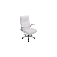 silla de oficina giratoria regulable en simil cuero blanco