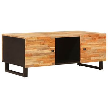 Mesa De Café Marrón 100 X 54 X 40 Cm Madera De Mango Maciza Vidaxl