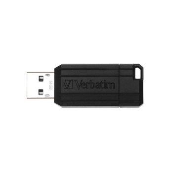 Unidad USB Verbatim PinStripe 64 GB Negra con Protección por Contraseña