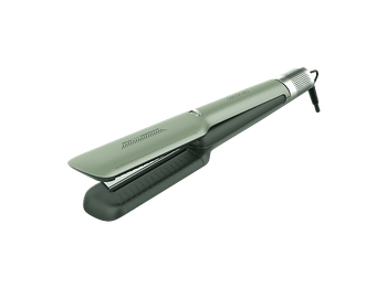 Plancha de pelo - Cecotec Air Lisse Olive, Cerámica, 600W, 230 °C, Motor BLDC, 3 temperaturas, velocidades, Tecnología Iónica, Verde