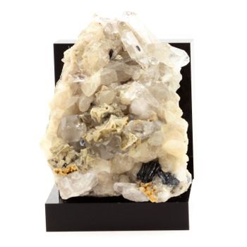 Cuarzo + Hematita - Piedra Natural De Francia, Los Dos Alpes - Cristal Multicolor Con Certificado De Autenticidad Incluido | 774.8 Ct - 70 X 55 X 50