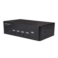 startech switch conmutador kvm de 4 puertos hdmi 4k de 30hz de pantalla doble