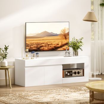 Mueble De Tv De Melamina Homcom 140x40x48 Cm-blanco