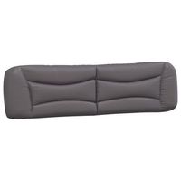cabecero de cama acolchado cuero sintetico gris 200 cm