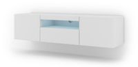 mueble para tv efecto madera blanco led