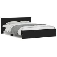 estructura de cama con cabecero negra 140x190 cm vidaxl