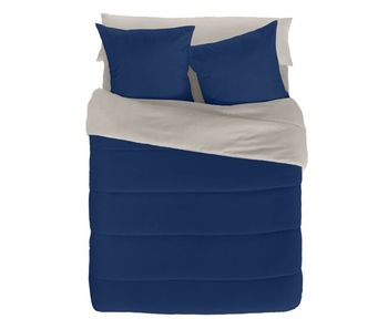 Naturals - edredón bicolor cama 135/150- microfibra poliéster - 300 gr - fabricado en españa - azul 1/l198 piedra