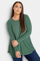 yours camiseta verde oscuro canale con vuelo  mujer curvy y tallas grandes yours