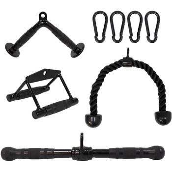 Accesorios para Barra Lateral, tríceps, Tirador de Cable, Accesorios para máquina de Pesas, Accesorios para máquina de Cable para el Gimnasio en casa (set of 8)