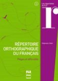 repertoire orthographique du francais