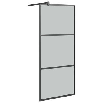 Mampara De Ducha Accesible Vidrio Esg Oscuro Negro 80x195 Cm Vidaxl