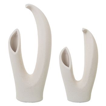 Set 2 Jarrones Beige Gris