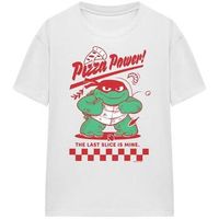 dessins animes camiseta pizza power para mujer