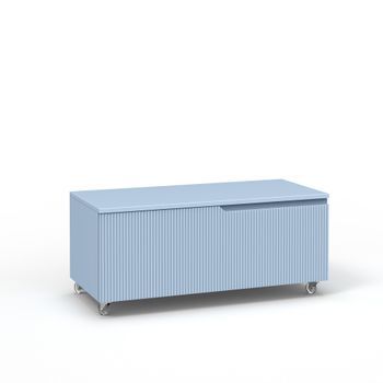 Cómoda Venere Azul Tiffany En Mdf Con 4 Ruedas
