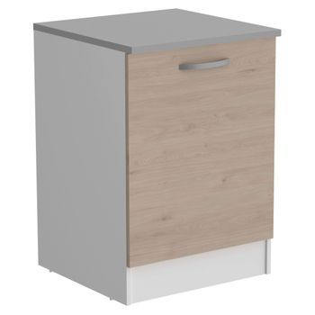 Módulo De Cocina Inferior Eko Un Armario Blanco Y Roble Jackson 60x60cm
