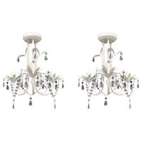 lamparas de arana de cristal 2 unidades blanco elegante vidaxl