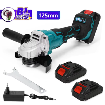 Amoladora Angular Eléctrica Inalámbrica de 125 mm, 3 Velocidades, Herramienta Eléctrica para Trabajar la Madera, Compatible con Batería Makita de 18 V