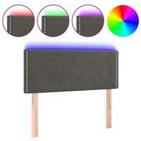 cabecero accesorio para dormir dormitorio mueble led 90 x 5 x 7888 cm tela terciopelo gris oscuro tdl0200995