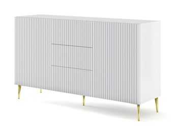 Cómoda efecto madera Blanco y Crema LED
