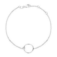 14 quilates pulsera de oro blanco circulo diamante