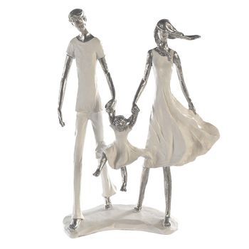 Casablanca By Gilde Figura Decorativa Escultura Familia Blanco, Plata H. 12 Cm