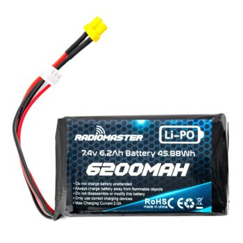 Batería LiPo RadioMaster 7.4V 6200mAh 2S con conector XT30 para transmisor de radio Boxer TX16S