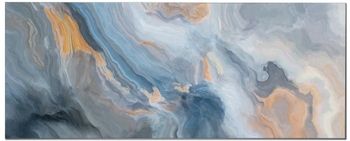 Frente de cocina mármol azul y naranja 60x100 cm