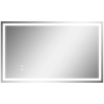 HOMCOM Espejo de Baño LED 100x60 cm con Luz Retroiluminado Antivaho Brillo Ajustable Montaje Vertical u Horizontal