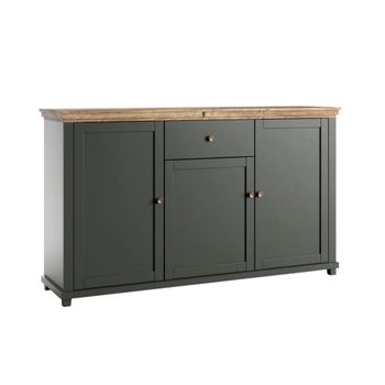 Bufé 3 puertas 1 cajón paneles de aglomerado verde y madera