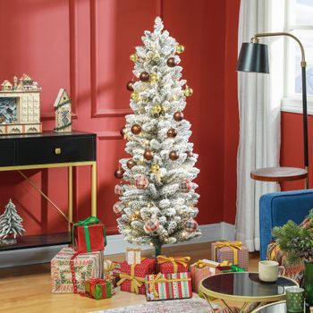 Árbol De Navidad De Plástico Metal Homcom Ø45x150 Cm Verde