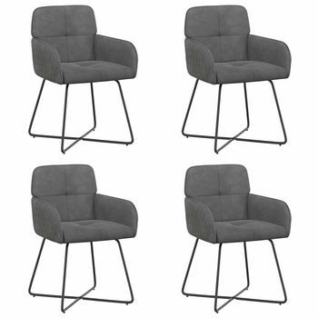 Sillas De Comedor 4 Uds. Terciopelo Gris Oscuro Vidaxl