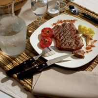 juego de 6 cuchillos de carne  negro